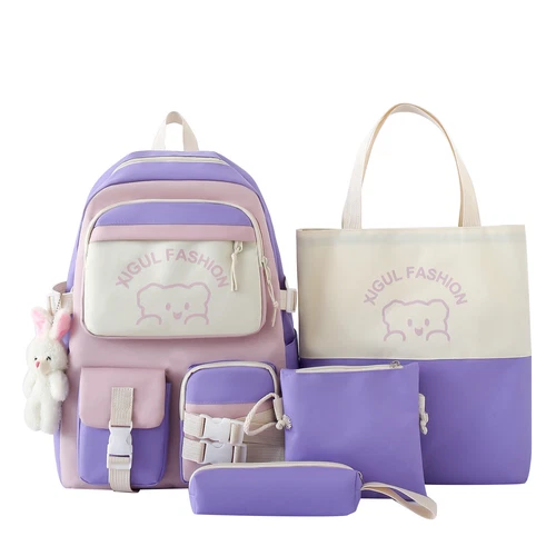 Doppel Schulter Rucksack Junge und Mädchen Schultasche Reiserucksack vierteiliges Set - Bild 14 von 21