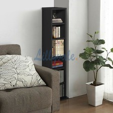 Image of DVD Storage Tower Rack CD unit shelf organizer archive wood Black White Brown