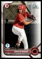 Braylin Minier 2022 Bowman First Edition # BPPF-93 1st Base Cincinnati Reds