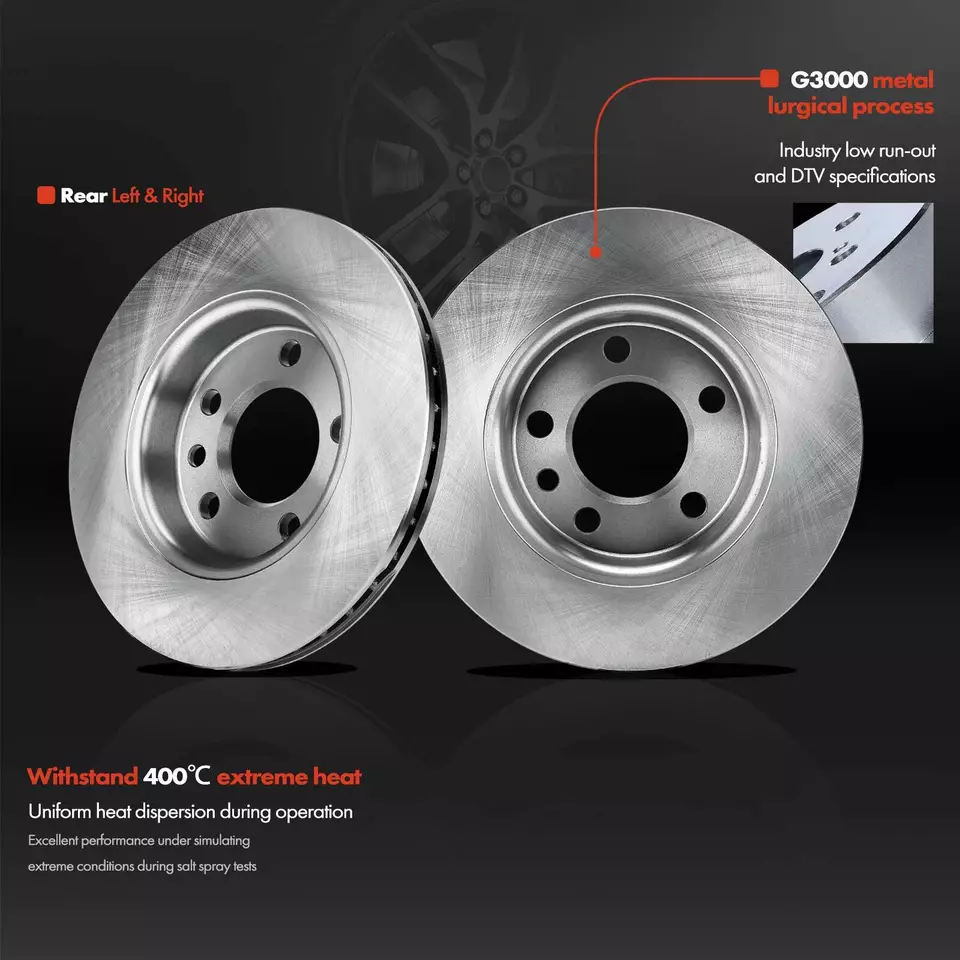 Rear Disc Brake Rotors & Ceramic Brake Pads for Volkswagen Transporter 2010-2019 - Image 3 of 4