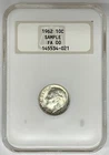 1962 Roosevelt Dime 10c Coin NGC Fatty Sample Holder