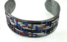Tesoro Bracelet Cuff Recycled Tin Woven India
