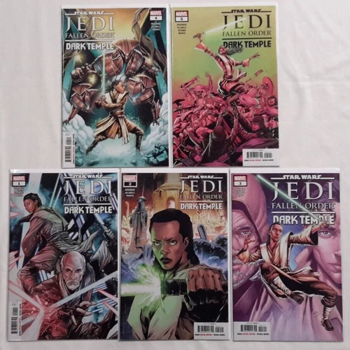 🔥STAR WARS JEDI FALLEN ORDER: DARK TEMPLE #1-5 COMPLETE LOT*MARVEL, 2019*NM/VF*