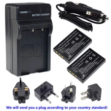2X Battery + Wall&Car Charger for CONTAX BP-1500S Tvs Digital & KYOCERA BP-1500S