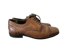 Nunn Bush brown leather cap toe dress shoes oxfords mens 10.5 casual British tan