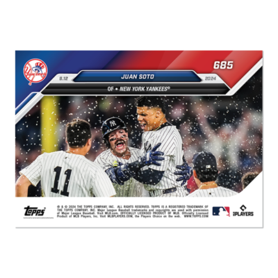 Juan Soto 1st Yankees Walk-off - 2024 MLB TOPPS NOW Card 685 | eBay