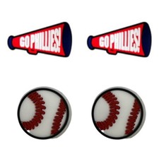 MLB Philadelphia Phillies Baseball Team For Crocs Shoe Charms - 4 Pieces