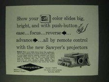 1960 Sawyers 500R Remote Control Slide Projector Ad - Show your color slides