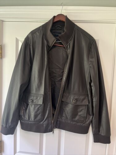 Banana Republic Men's Leather Jacket Black Size-XL Nice light weight | eBay