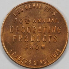 Red Devil 77-3 30th Decorating Products Show Advertising Token, Shekel Design