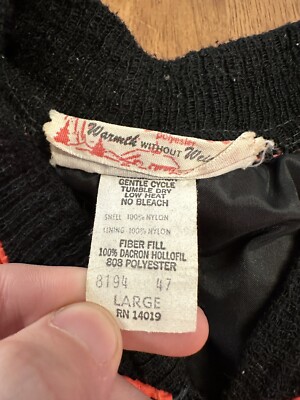 Gilet Matelassé Vintage Hollofil 808 - Bleu Marine - Taille L - Années 80/90 - Fabriqué Aux USA