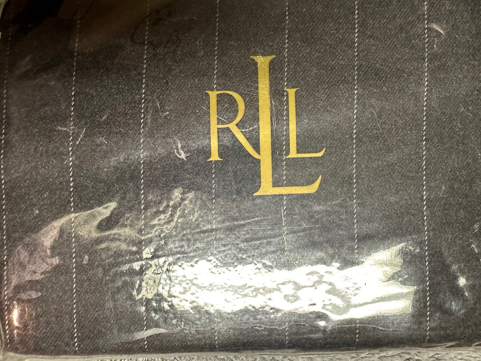 Ralph Lauren Landyn Modern Driver Charcoal Gray King Size Bed Skirt New