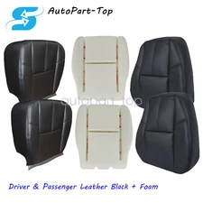 For Chevy Avalanche Silverado 2007-14 Both Side Seat Cover + Foam Cushion Black