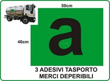 KIT 3 ADESIVI TRASPORTO AUTORIZZATO MERCI DEPERIBILI REGOLAMENTARI NORMATIVA ATP