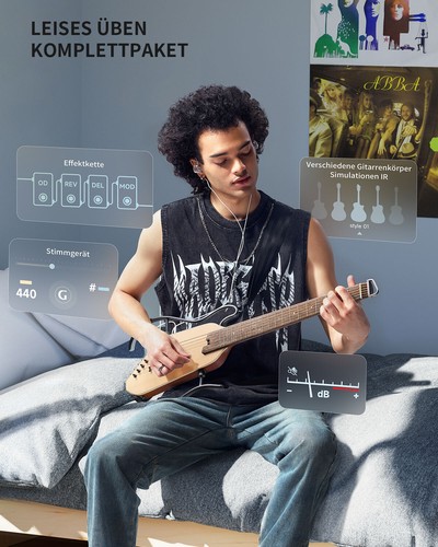 Donner HUSH-I Pro Kopflos Akustik-E-Gitarre mit integriertem Multi-Effektpedal - Bild 5 von 13