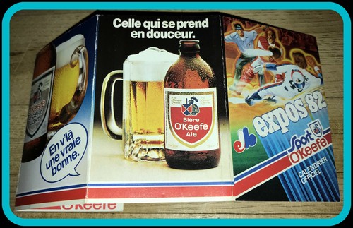 1982 MONTREAL EXPOS OKEEFE ALE BASEBALL POCKET SCHEDULE FREE SHIPPING