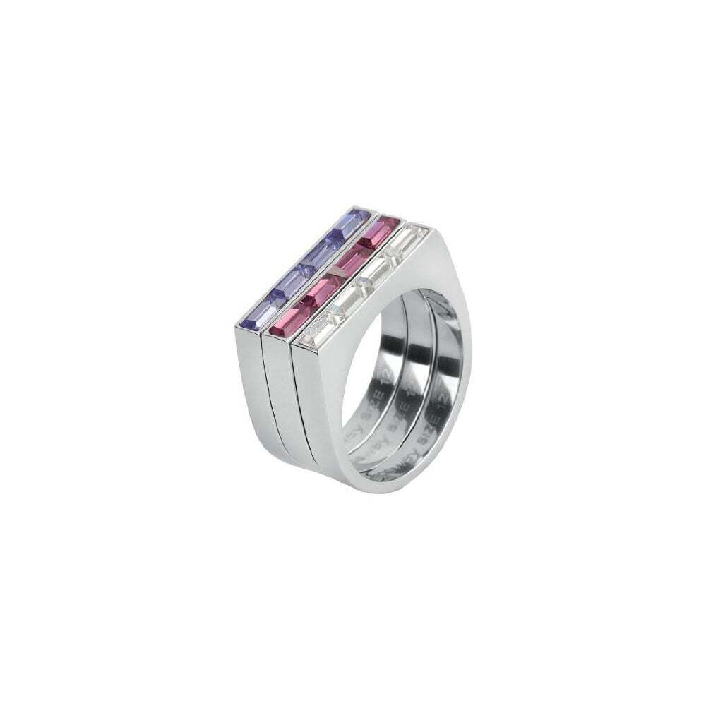 Womens Ring BROSWAY PHILOSOPHY BPH32C Stainless Steel Swarovski Size 16