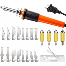 22pc Electric Hot Knife Cutting Tool Kit - Multipurpose Heat Cutter Set DIY