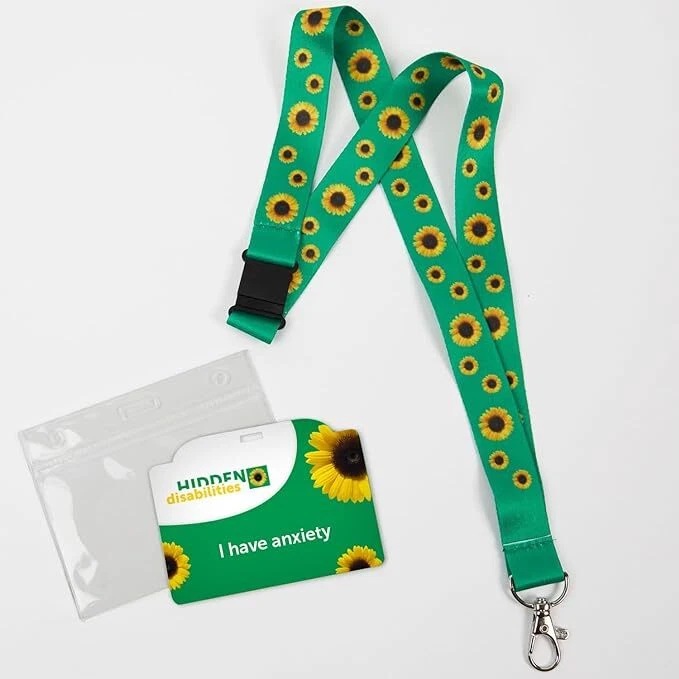 Official Hidden Disabilities Sunflower Lanyard , Anxiety ID Card & Wallet