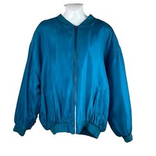 100 Silk Vtg 90s Bomber Jacket L