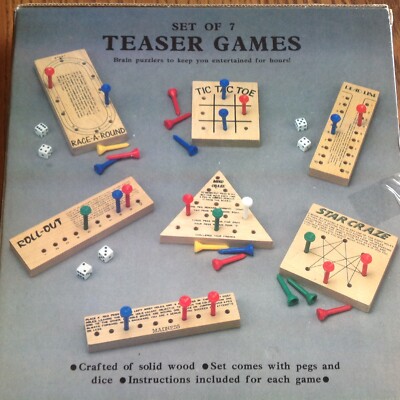 Vintage Set of 7 Wooden Teaser Games | eBay Vintage Set of 7 Wooden Teaser Games | eBay