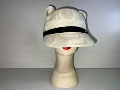 Mädchen Kinder KARL LAGERFELD breite Krempe Strohhut Kappe Sonnenhut Sommer Sonne OLS-HT030