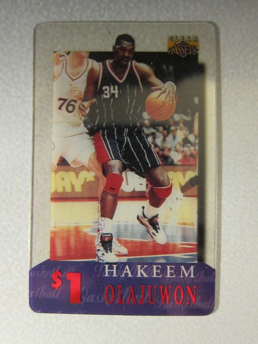 Rare* 1996 Clear Assets Phone Cards $1 #17 Hakeem Olajuwon
