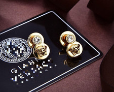 Versace Crystal Medusa Gold Earrings