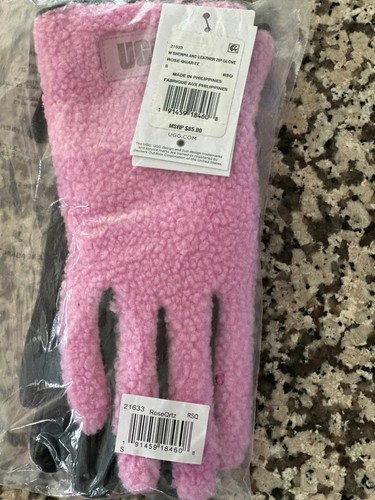 NWT UGG Leather & Faux Shearling Gloves - Picture 2 of 2