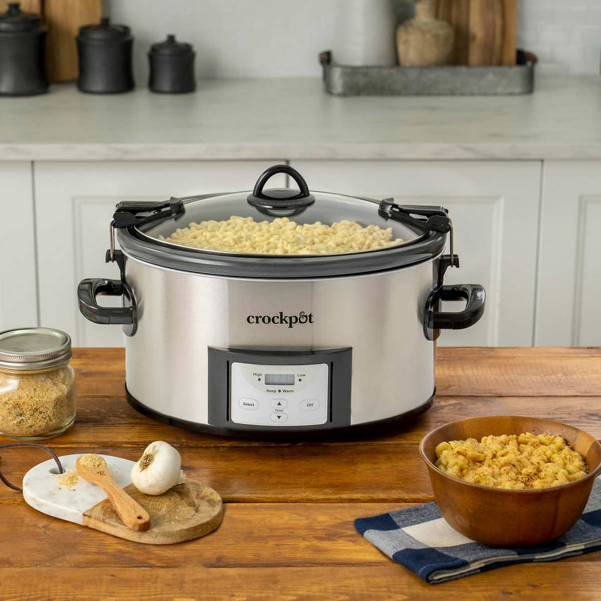 Crockpot Portable 6 Quart Slow Cooker with Locking Lid and Digital Timer