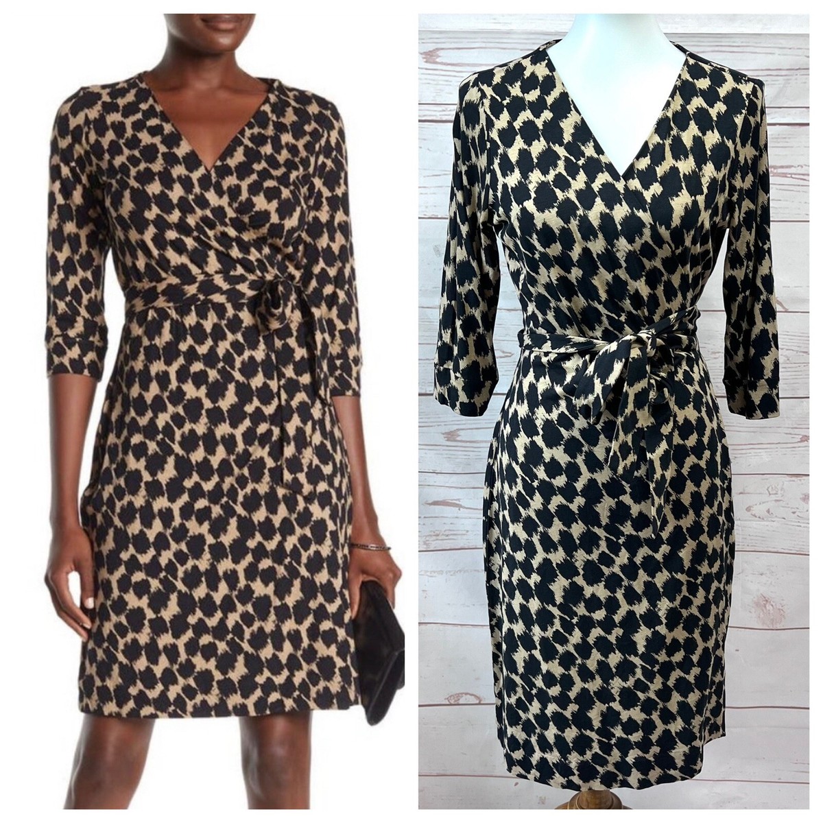 Diane Von Furstenburg Julian Two Henlow Birch Print Wrap Dress M