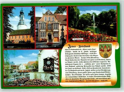 39207068 - 2942 Jever Schloss Rathaus Elisabethufer Spieluhr u. Markt Wappen