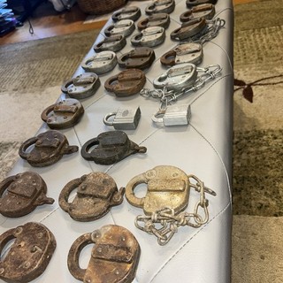 Vintage NYC New York City Adlake Railroad pad Lock with Chain no Key