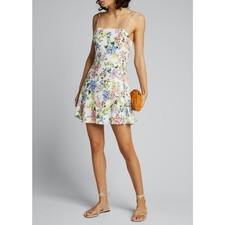 NWOT Alice + Olivia Women's Trixie Floral White Mini Lined Dress Sz 4 Small new
