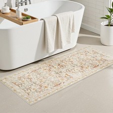 Boho Bathroom Runner Rugs 18 x 47 Inch Low Pile Soft and Comfortable Absorben...