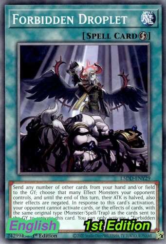 Forbidden Droplet L5DD-ENY29 YuGiOh Legendary 5D's Decks card