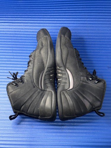 Size 12- Men’s Nike Air Jordan 12 Retro Winterized Triple Black 2018 BQ6851-001 - Picture 6 of 8