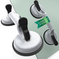 2 Pack Glass Suction Cups Heavy Duty Aluminum Vacuum Lifter  Strong Suction ...