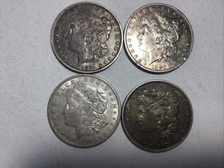 Lot Of 4 Morgan Silver Dollars