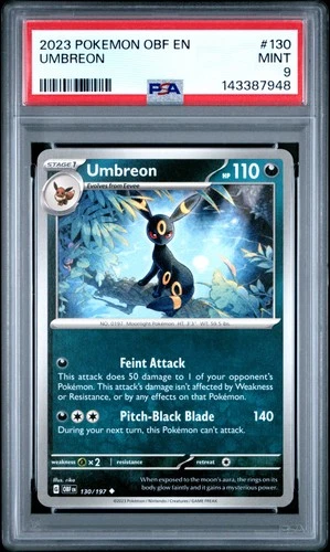 2023 POKEMON OBF EN-OBSIDIAN FLAMES #130 UMBREON PSA 9
