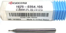 Kyocera 1625-0354.106 0.90mm Carbide Ball Endmill 2FL 3mm Shank New