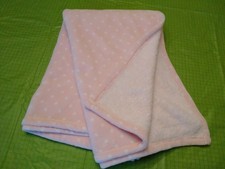 Baby Blanket Carter's Pink White Polka Dot Fleece Blanket Plush 49x35"