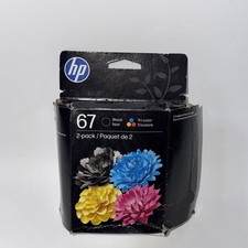 HP 67 2-pack Black/Tri-color Original Ink Cartridges, 3YP29AN 140