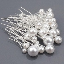 U-förmige Haarnadeln für die Braut, mit Perlen, für Hochzeit, Braut, Brautjun...