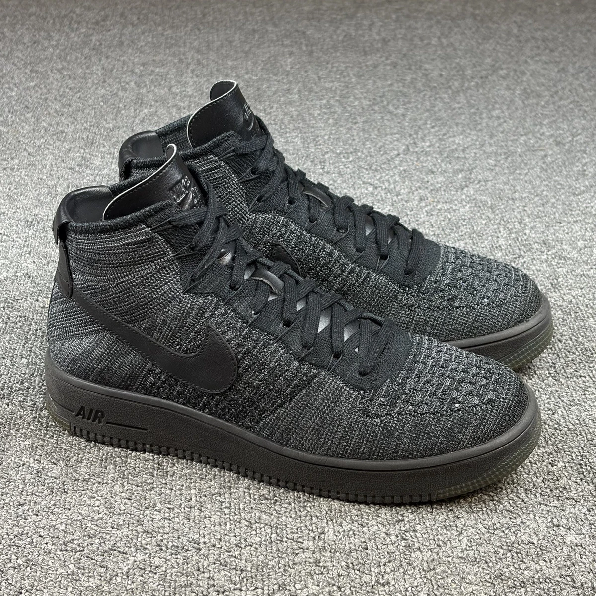 Men 11 Nike Air Force One 1 Ultra FlyKnit Mid Dark Gray Black Sneakers Shoes Nike Air Force One Ultra Flyknit Mid - Video Review - YouTube main image 2