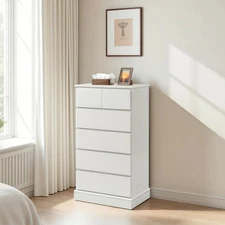 6 Drawers Dresser for Bedroom, Tall Dresser for Bedroom, Modern Chest of Drawers
