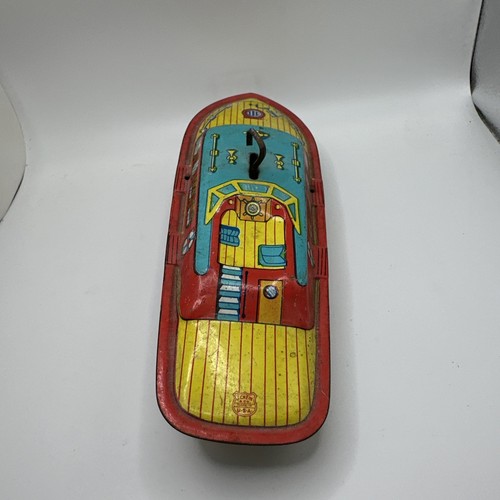 J Chein Tin Toy Boat USA Vintage Lithograph Collectible Boat Yacht - Picture 6 of 10