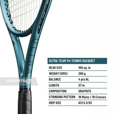 Wilson Ultra Team V4.0 Tennis Racket 280g New