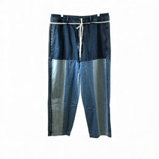 Adidas Originals NWT Kseniaschnaider Patchwork Straight Leg Jeans in Blue Size