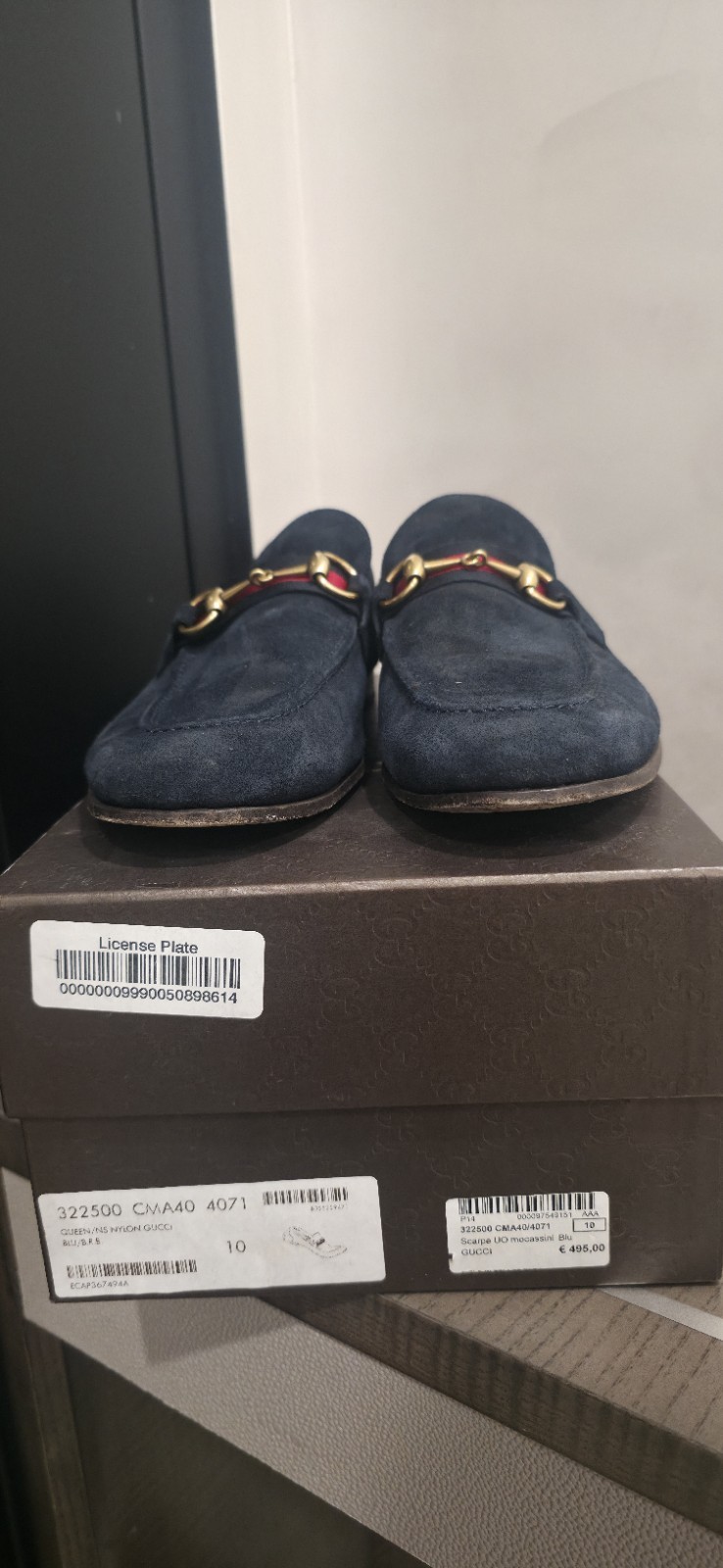 Gucci Web Gold Horsebit Blue Suede Leather Loafers  Size 10 thumbnail 2